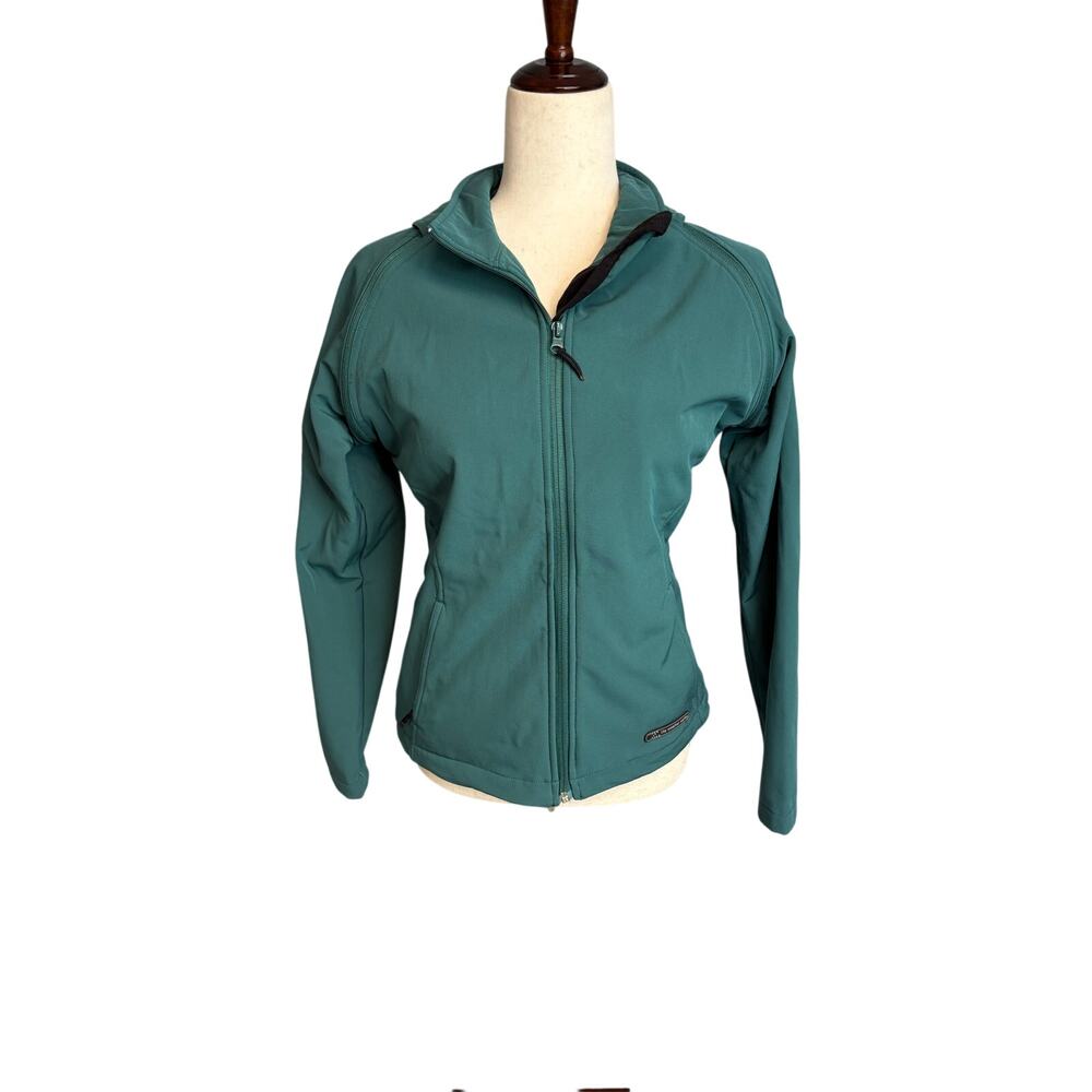 Zorrel weather series forest green zip up fitted mid-weight jacket coat small